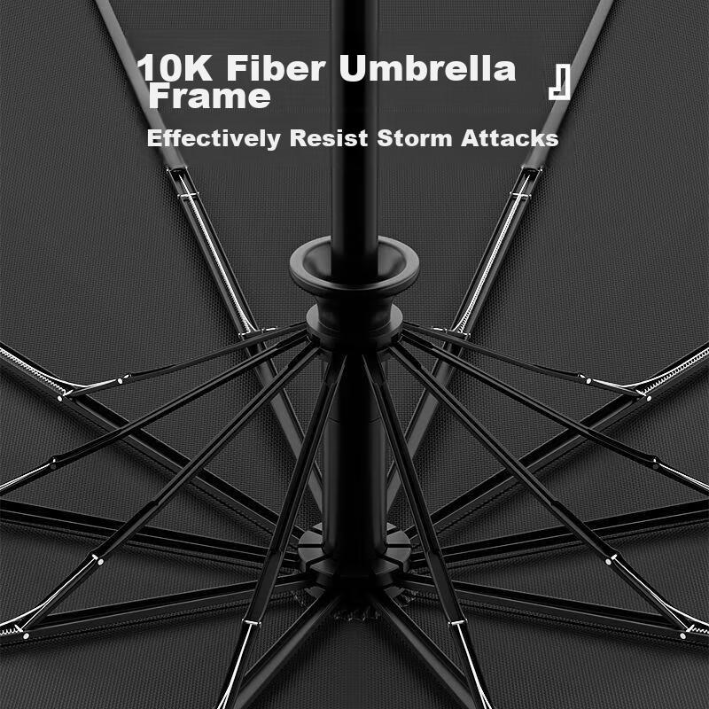 Fully Automatic Umbrella, Three-Fold,, Suitable for Both Sunny And Rainy Days, Folding Sunshade, Black Rubber Sun Umbrella, 10 Ribs, Automatic Opening