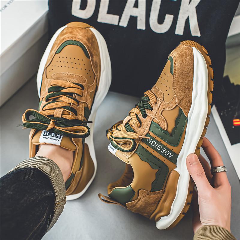 Fashion Designer Men Shoes Dissolve Thick Shoes Casual Sneakers Men Platform Trend Chunky Sneakers Walking Shoes