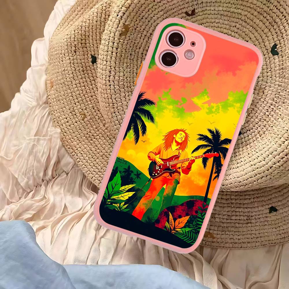 Bob Marley Singer For iPhone 16 15 14 Plus 13 12 11 Pro Max X XS MAX Translucent Matte Shockproof Cover