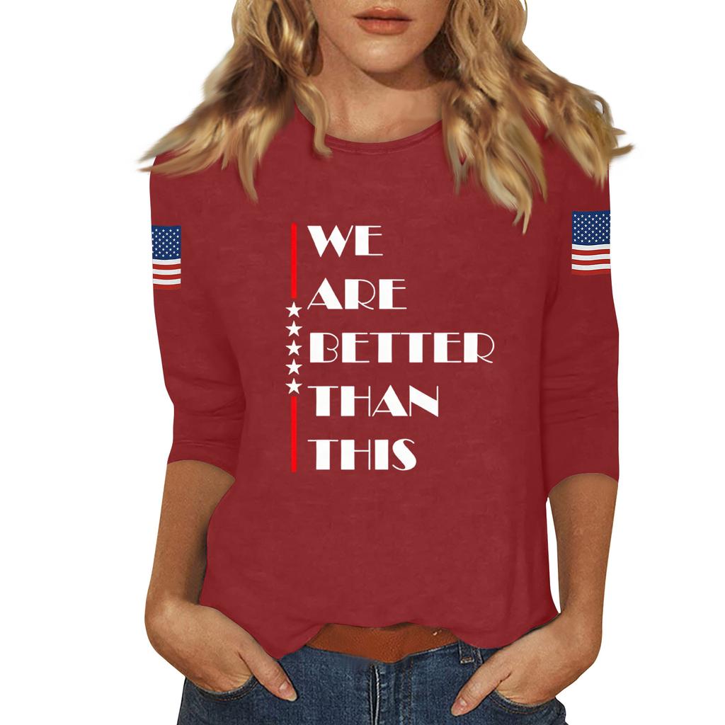 Women's Casual Fashionable Sexy Comfortable Neck Three-Quarter Sleeve Top