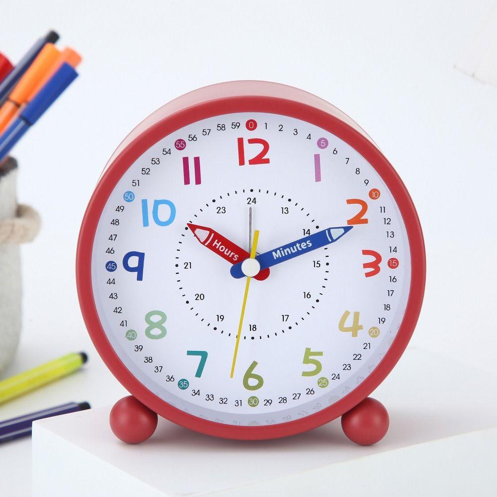Pencil Design Children's Alarm Clock Battery Operated Time Planning Clock Bedroom Decor