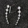 1 Pair Women Ear Studs C Shape Rhinestone Jewelry Shiny Korean Style Stud Earrings