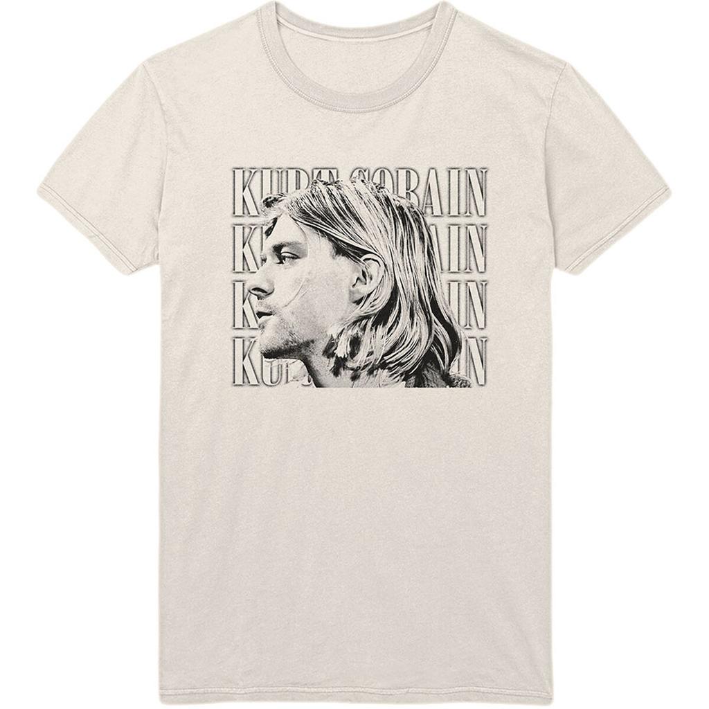 Sand Kurt Cobain Face Profile Nirvana Officiële T-shirt voor mannen