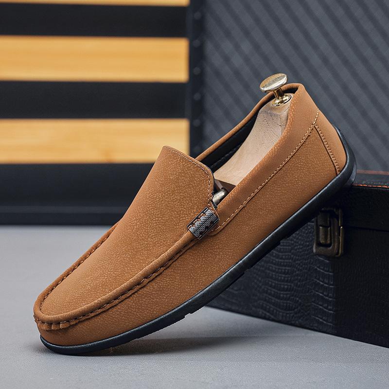 Мужская обувь 2025 новая мягкая подошва мягкий бок обувь Дуду обувь на одной педали ленивая обувь британская повседневная обувь мужская