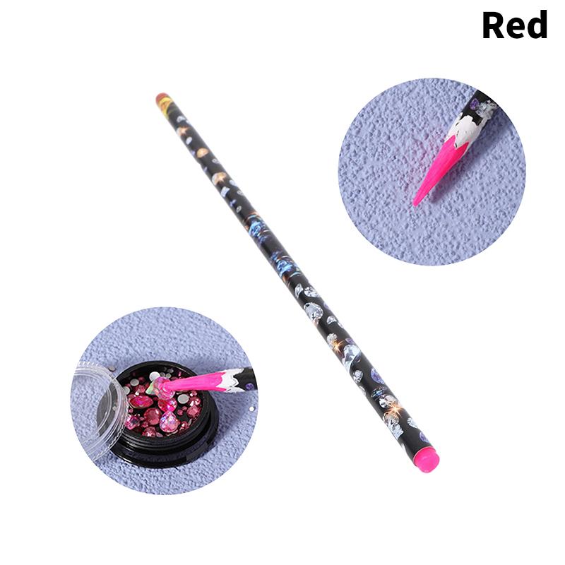 1 шт. Карандаш Восковой Инструмент для Доттинга Карандаш Нейл-арт Самоклеящиеся Стразы Драгоценные камни Бурение Подборщик Наконечники Инструменты для Маникюра