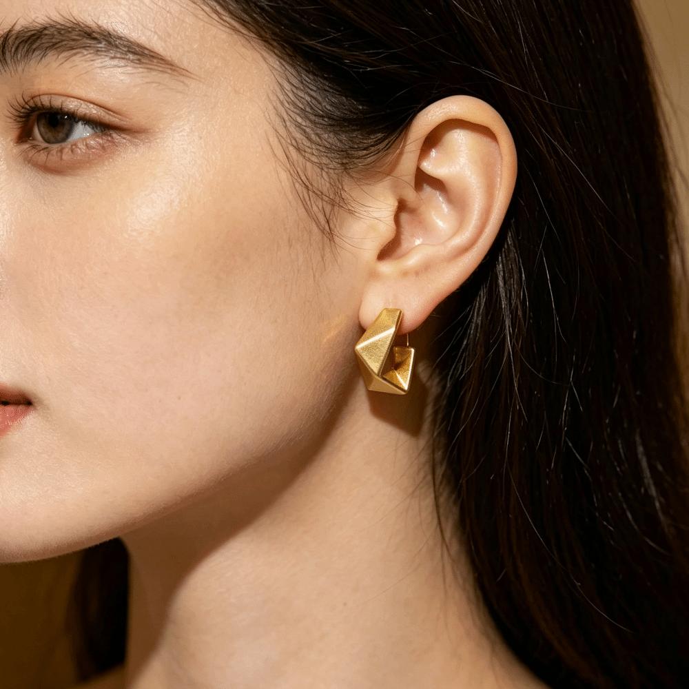 Irregular Vintage Jewelry Elegant Geometric Metal Earring Trending Polygon Earrings Daily Wear
