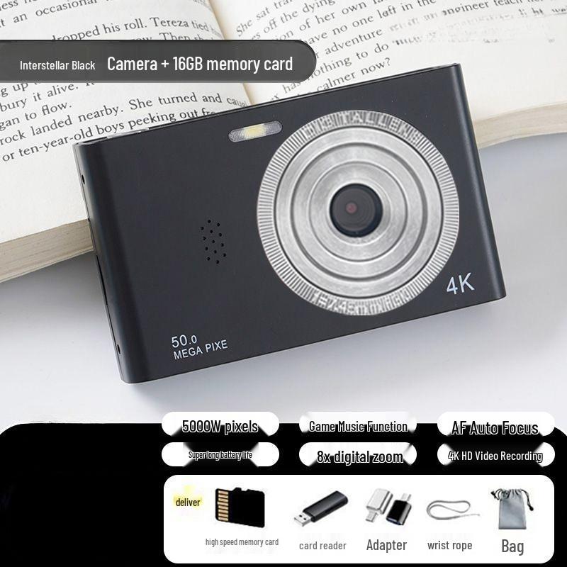 Student Digital Camera D02: Campus HD Camcorder, Entry-Level Portable Travel Card Camera