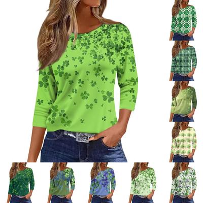 Женские топы с рукавами 3/4, цветочный принт, винтажная мода, повседневные свободные рубашки с круглым вырезом больших размеров