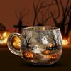 Halloween Themed Painted Glass Cup For Dining Parties Dishwasher Safe 200ml Capacity Painted Glassware