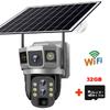 4G/WIFI Солнечная камера видеонаблюдения, HD Двойная линза, Датчик движения PIR, Ночное видение, Водонепроницаемый IP CCTV Монитор
