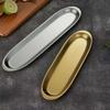 Stainless Steel Picnic BBQ Plate Long Plate Food Serving Dish Sushi Plate  Outdoor Tableware
