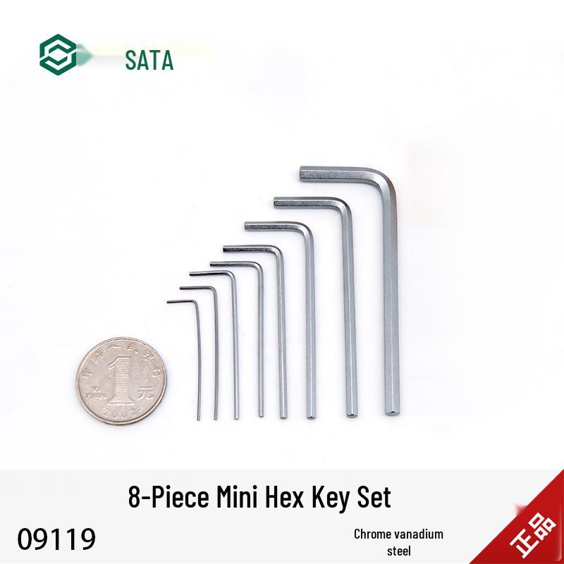 Набор шестигранных ключей SATA, 8 шт., 0,7-4 мм, промышленный