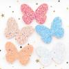10Pcs Shiny Fabric Butterfly Sequins Appliques Nonwoven Padded Patches Crafts for Baby Girls Headwear Ornament Accessories