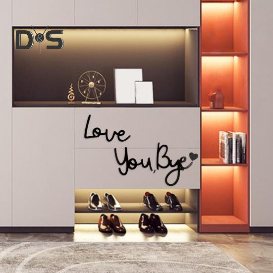 Love You Bye Wooden Sign Wall Decoration Sign Family Entryway Decor Above Door Wall Art Sign for Valentine's Gift Home Entrance Hallway
