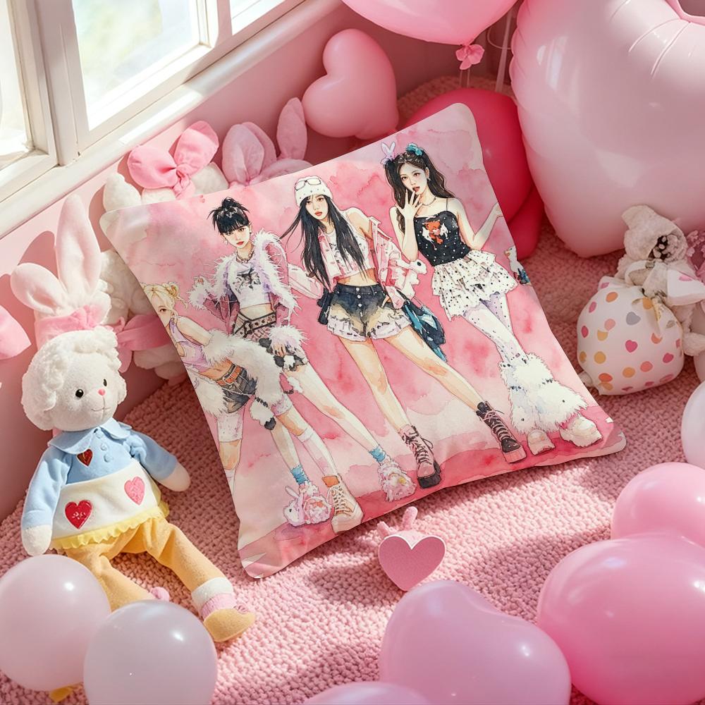 Kpop AAAaespaSS Cushion Cover Pattern Printed Pillowcase for Living Room Sofa Cushion Cover Bedroom Decor