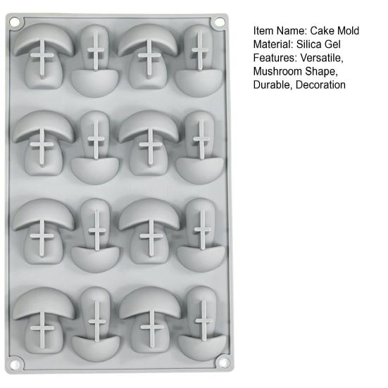 Форма для торта в форме гриба, форма для выпечки, 16 сеток, антипригарная силиконовая форма, инструмент для украшения выпечки для домашней кухни