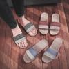 Linen Slippers Female Couple Summer Home Use Indoor Home Non-slip and Non-smelly Foot Cool Slippers Men's High Heel Summer