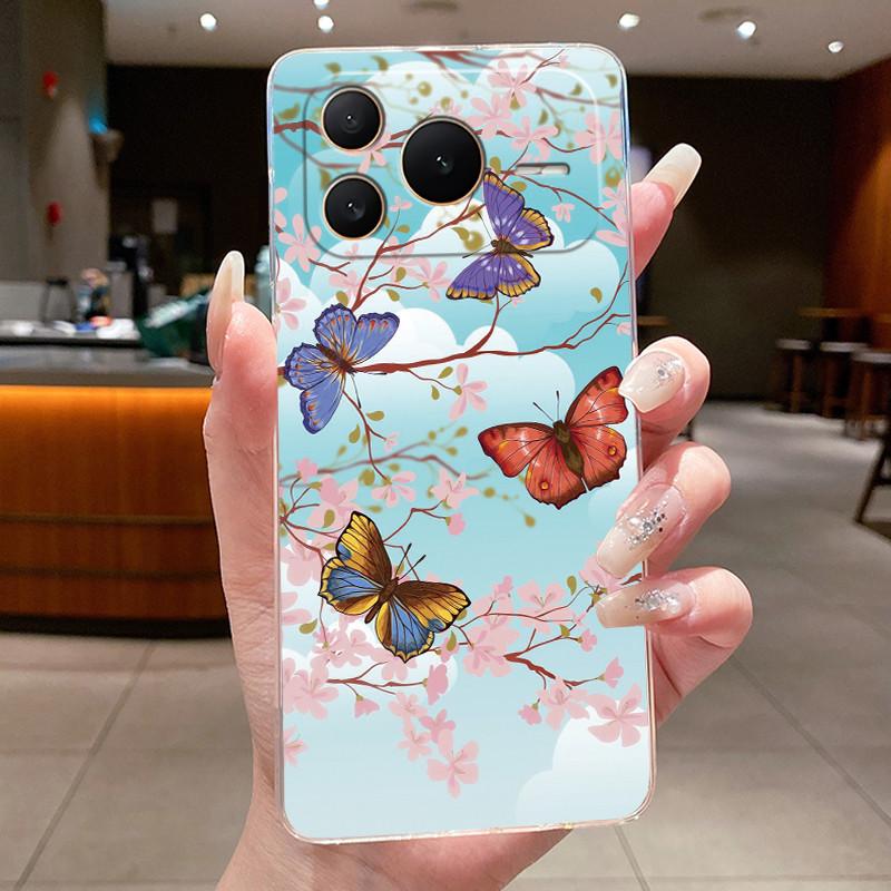 For Honor Power 2 Case Clear Cover Luxury Fashion Butterfly Flower Soft TPU Silicone Casing for Honor Power2 SER-AN00 Phone Case