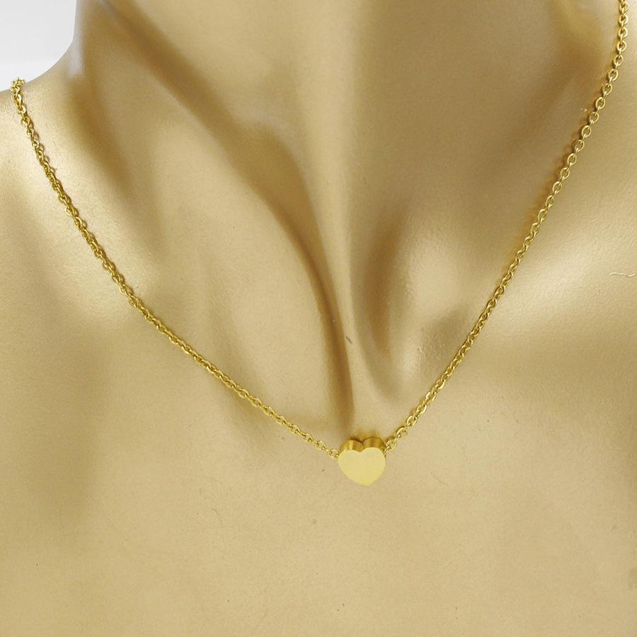 Personalized Stainless Steel Heart Pendant Necklace: Cross-Border Fashion Gift for Couples & Friends