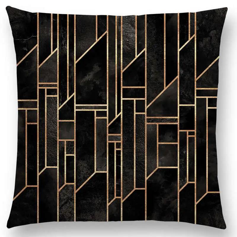 New Geo Emerald Blue Sky Black Night Yellow Lines Geometric Texture Stripes Prints Car Cushion Cover Sofa Throw Pillow Case