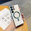 Роскошный прозрачный чехол с покрытием для телефона Magsafe для Samsung Galaxy S25 S24 S23 Ultra Plus FE Беспроводная зарядка Ударопрочный чехол