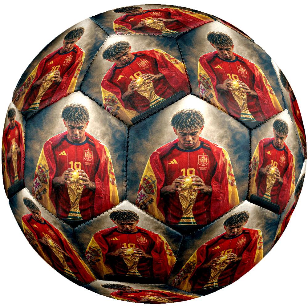Lamine Yamal's Spain's Glory Moment Size 5 Soccer Football Machine Sewn Indoor/Outdoor Training and Matches Perfect Commemorative Gift for Soccer Love