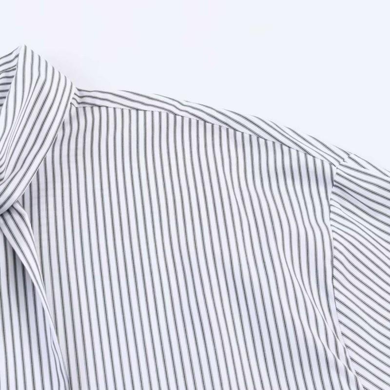 Womens Striped Cotton Blend Long Sleeve Shirt Loose Fit Casual Office Wear