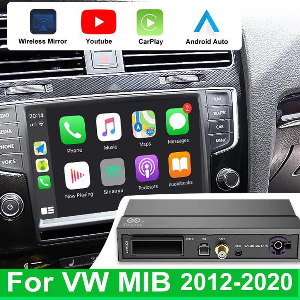 Sinairyu Беспроводной CarPlay Android Auto совместим с Volkswagen Golf Skoda Seat Octavia MIB 2012-2020 Mirror-Link