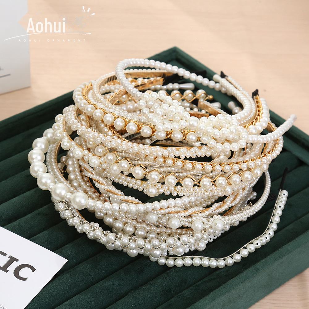 "Корейский стиль жемчужная свадебная повязка на голову - Модный аксессуар ручной работы"