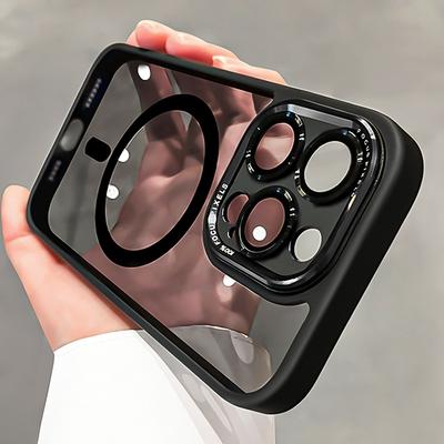 Чехлы для телефона с защитой объектива для iPhone 16 15 14 13 12 Pro Max 11 Магнитный чехол для Magsafe для iPhone 15 14 Pro Max 16 Plus Чехол