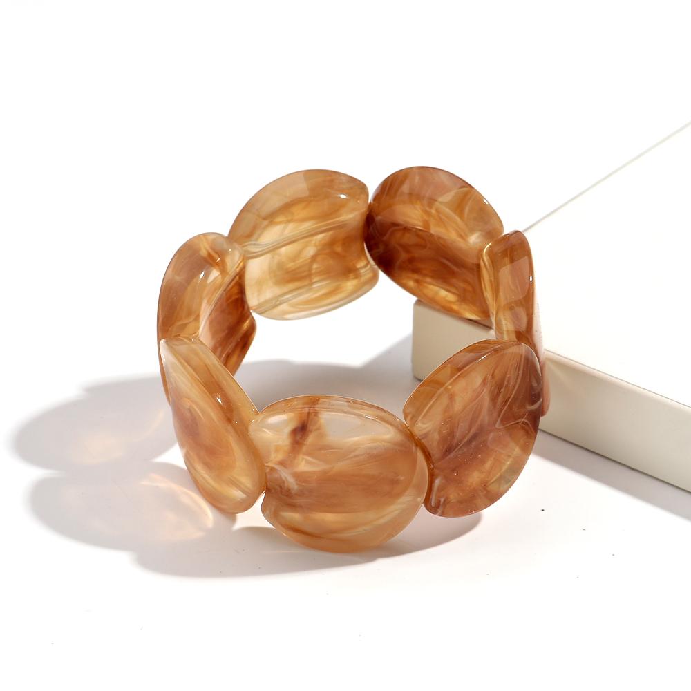 Round Spliced Elastic Rope Bracelets for Women European and American Fashion Simple Acrylic Bracelet Personalized Hand Jewelry