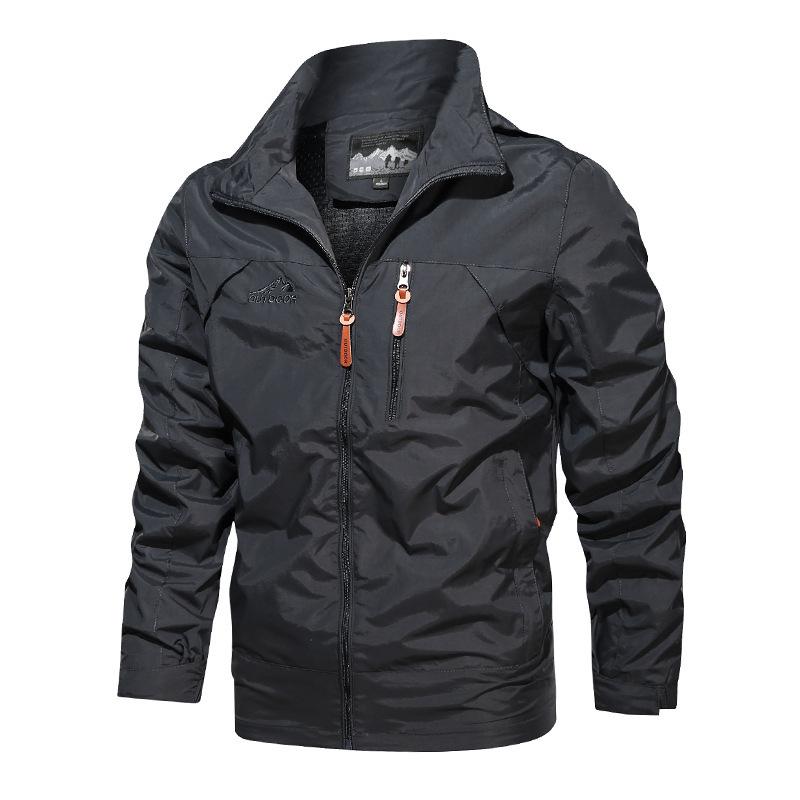 New Spring and Autumn Large Size Jacket Men's Windproof and Waterproof Outdoor Hooded Jacket Men's Jacket