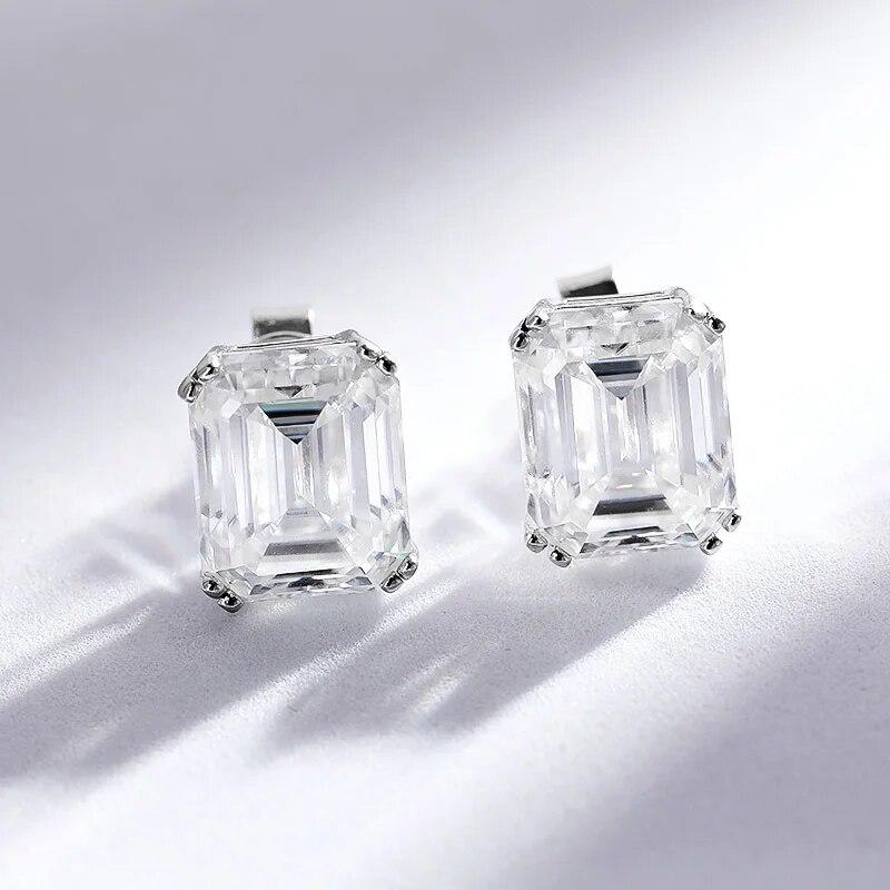 D Color 8CTTW D Color Certified Moissanite Studs Earring for Women 8*10mm Stone 100% S925 Sterling Silver Jewelry GRA