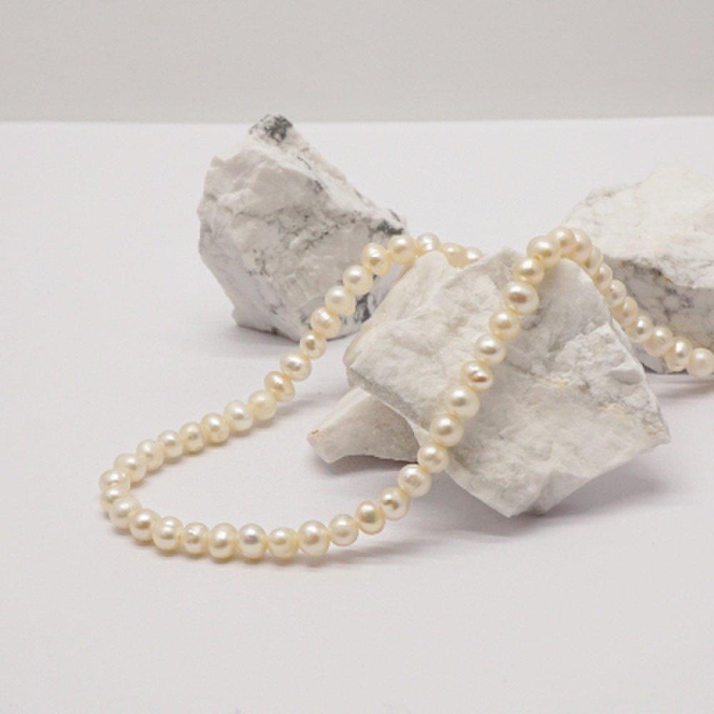 [Armuell][925Silver] Freshwater Pearl Necklace 4.5mm Amenn8120