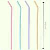 Экологичные 4 шт. силиконовые соломинки - Многоразовые и не содержат БФА - Легко чистить, Идеально подходят для смузи и напитков