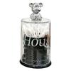 Cute Bear Toothpick Holder Crystal Clear Cotton Swab Container Storage Box Canister Jar with Lid
