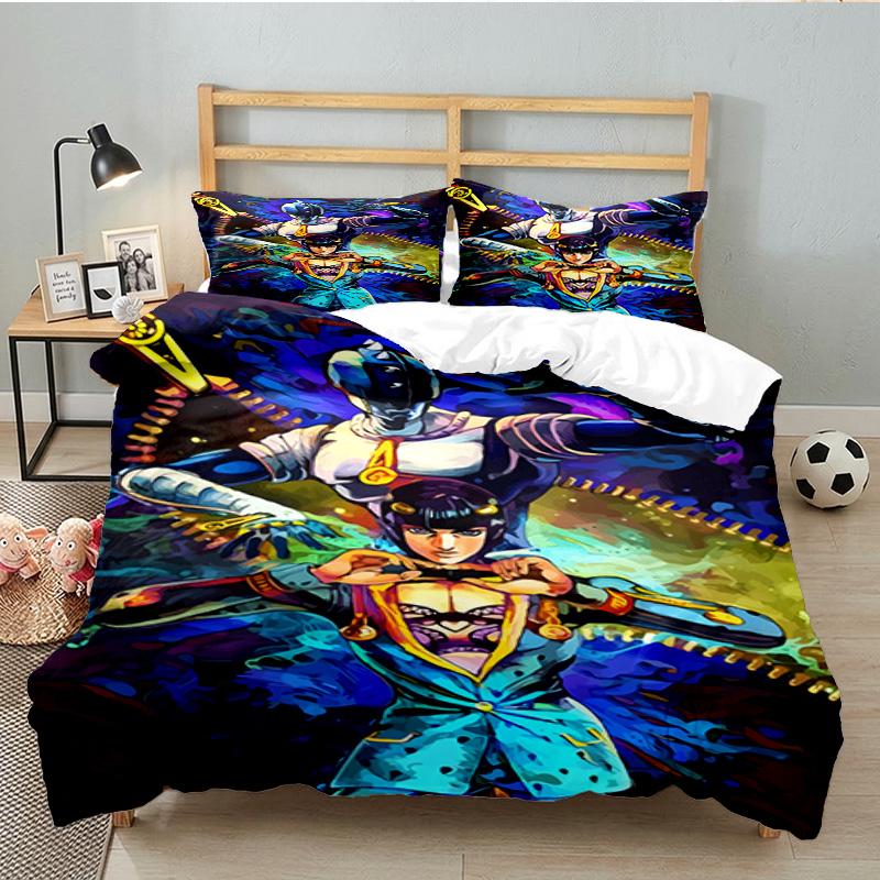 3PCS Jojo Bedding Set Printed Duvet Cover Closure Includes 1 Duvet Cover & 2 Pillowcases for All Seasons Bedroom Decor