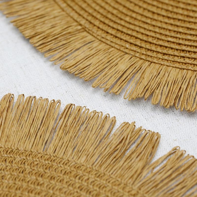 New Tableware Mat Thermal Insulation Paper Woven Tassel Tableware Mat Tableware Mat Dining Table Decor Living Room Tabletop Products