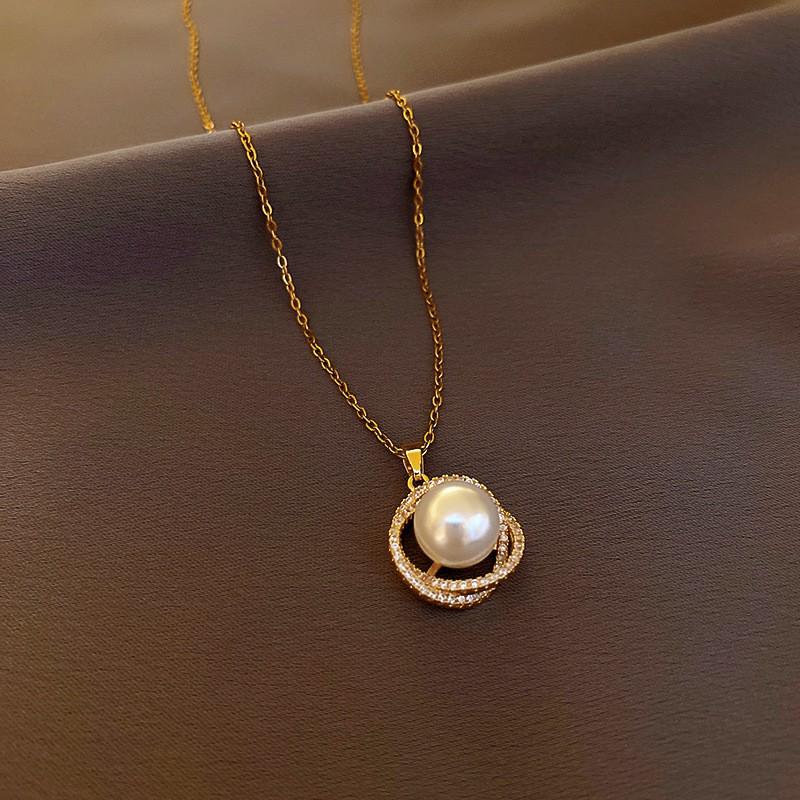 Золотое колье-боб из слитков - Нержавеющая сталь, Нишевый дизайн, Простая цепочка для ключиц, Универсальная модная бижутерия