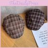 Checkered Retro Fashionable Pattern Women Casual Beret For Autumn Winter And