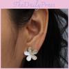 Fashionable Summer 2021 Flower Jewelry Earrings With Metal And Sparkling Stones