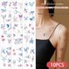 10 Colorful Butterfly Tattoo Stickers for DIY Party Face and Arm Decoration