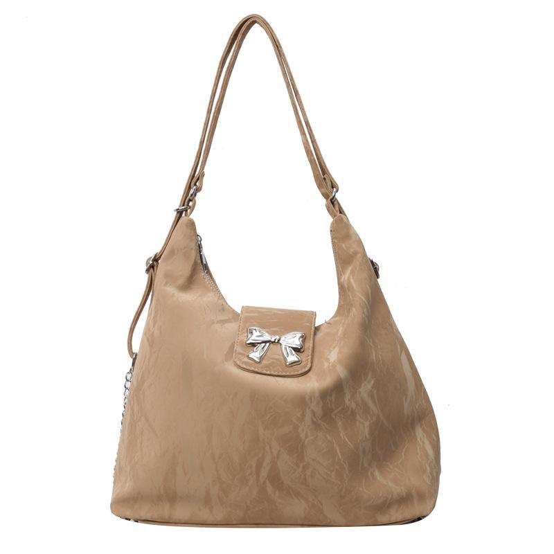 Модная женская сумка большой вместимости 2025 весна новая универсальная сумка на плечо с цепочкой премиальной текстуры сумка-тоут женская