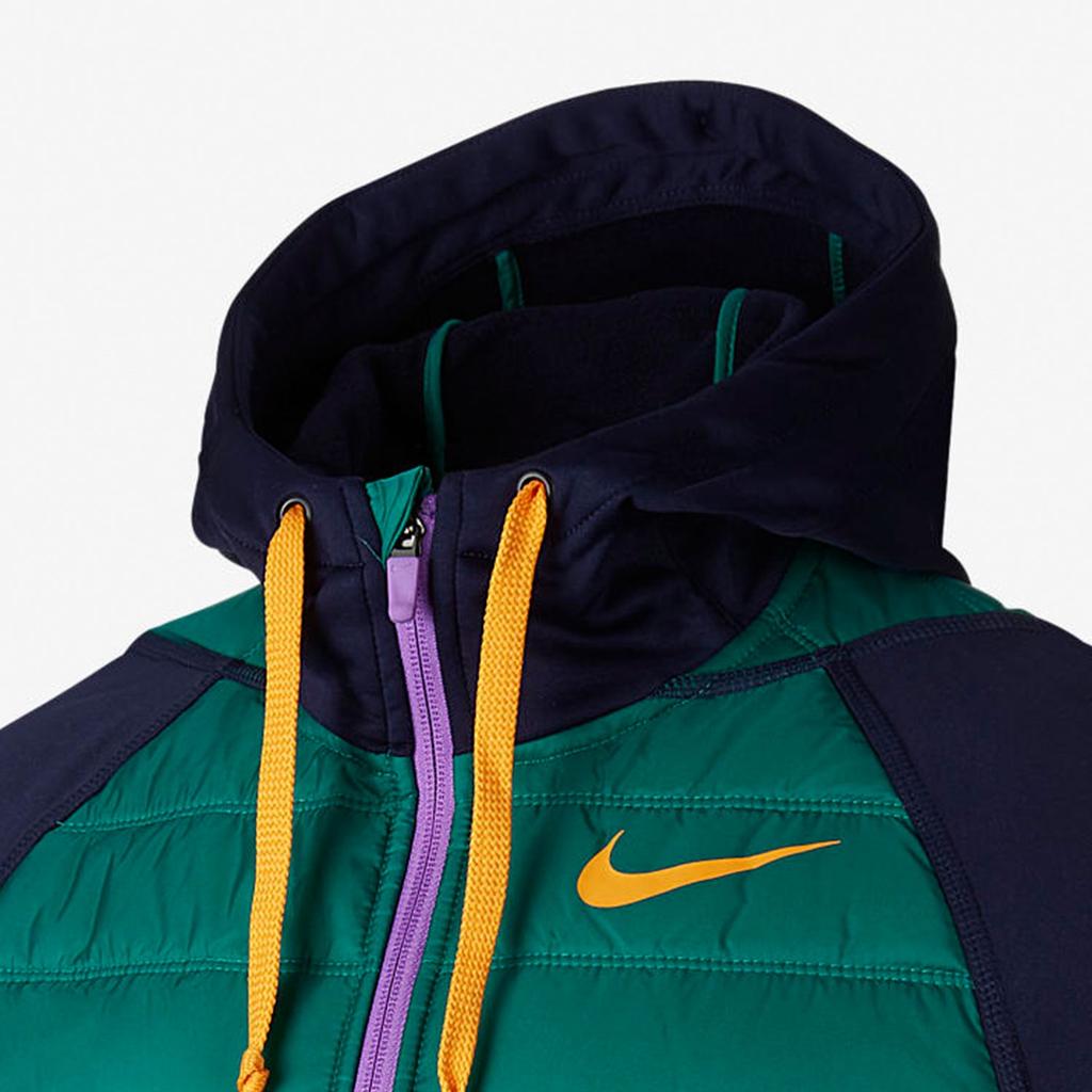 Nike Мужская утепленная куртка-тренер Therma FZ Синий/Зеленый Мужская BV6299-498