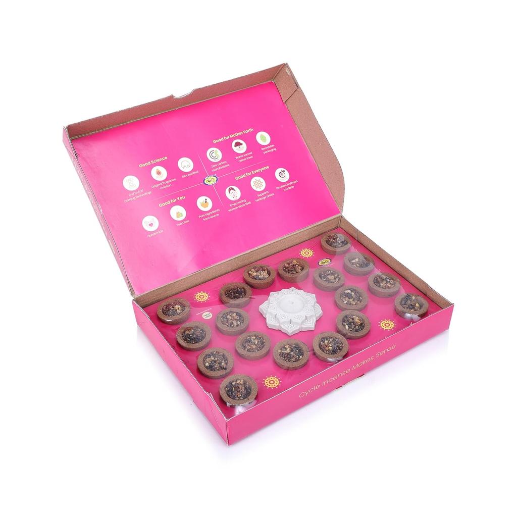 Cycle Pure Naivedya Gold Rose Sambrani Dhoop Cups 18 шт. с подставкой без угля для Пуджи