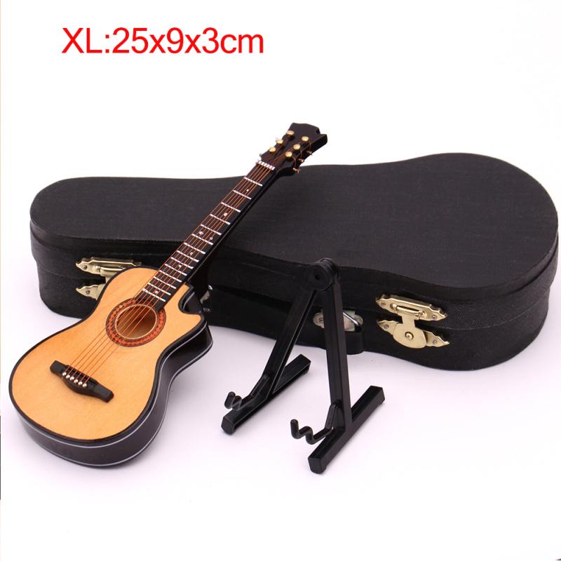 Mini Missing Angle Folk Guitar Miniature Model Wooden Mini Musical Instrument Model Collection with
