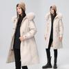 Pie Overcome Women's 2024 Winter New Thickened Padded Long Cotton-padded Coat Big Fur Collar Jacket