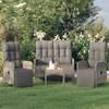 VidaXL Garden Dining Furniture 4pcs and Cushions Grey Wicker 3185085