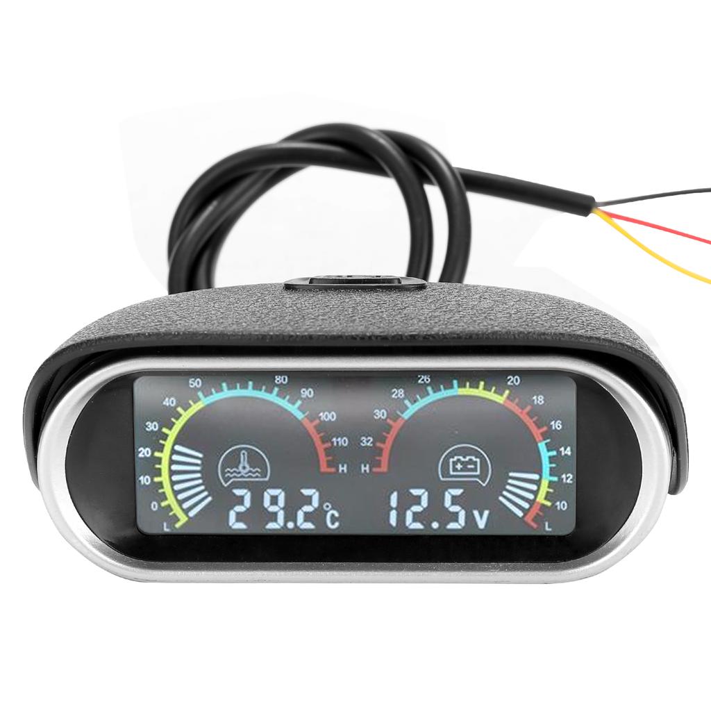 2 In 1 Universal 120v24v Lcd Liquid Crystal Car Digital Horizontal Gauge Oil Fuel Voltage Gauges