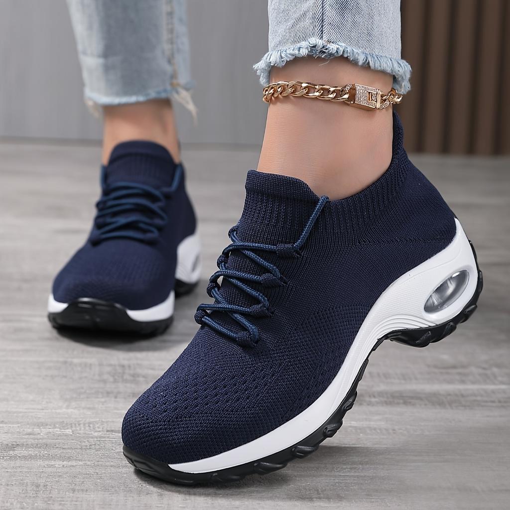 Women Walking Shoes Slip On Sock Sneakers Lady Girls Nurse Mesh Lightweight Sport Shoes Air Cushion Platform Red Loafers 1862